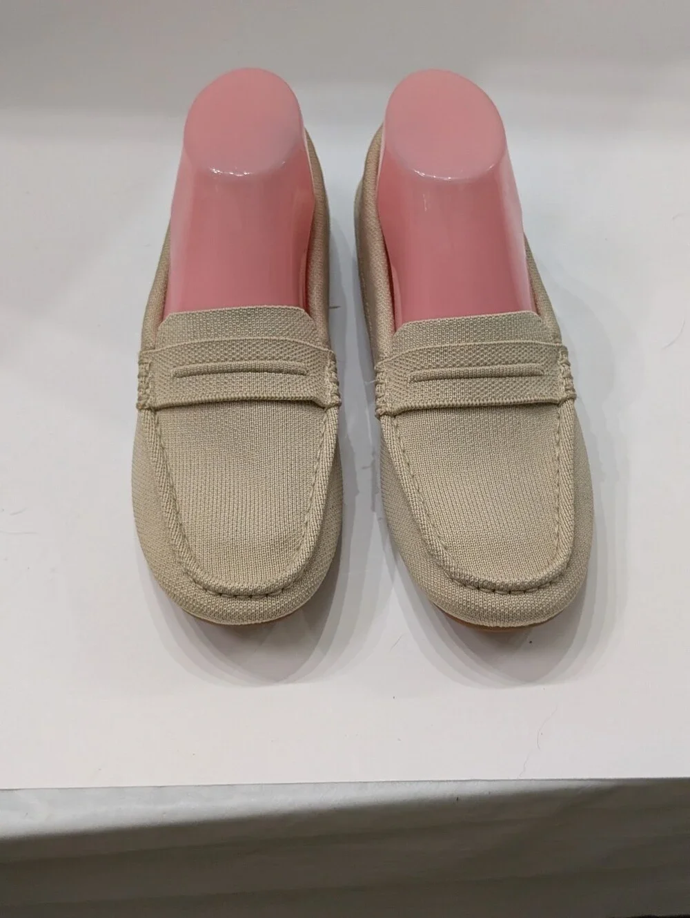 Rothy's Beige Canvas Penny Loafers